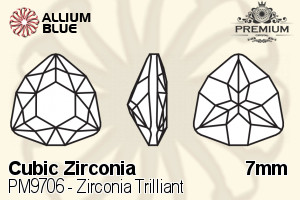 PREMIUM CRYSTAL Zirconia Trilliant 7mm Zirconia Orange