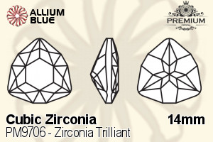 PREMIUM CRYSTAL Zirconia Trilliant 14mm Zirconia White