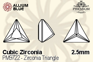 PREMIUM CRYSTAL Zirconia Triangle 2.5mm Zirconia Golden Yellow