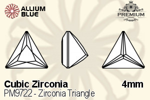 PREMIUM CRYSTAL Zirconia Triangle 4mm Zirconia Blue Sapphire