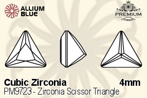 PREMIUM CRYSTAL Zirconia Scissor Triangle 4mm Zirconia Green
