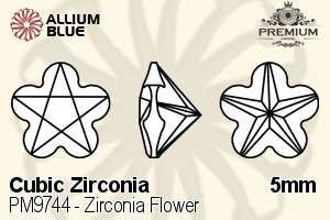 PREMIUM CRYSTAL Zirconia Flower 5mm Zirconia White