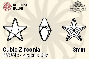 PREMIUM CRYSTAL Zirconia Star 3mm Zirconia Olive Yellow