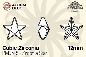 PREMIUM CRYSTAL Zirconia Star 12mm Zirconia White