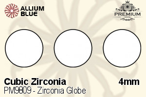 PREMIUM CRYSTAL Zirconia Globe 4mm Zirconia White