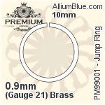 Jump Ring, Gauge 16 (1.2mm), 真鍮, ゴールドメッキ, 14mm
