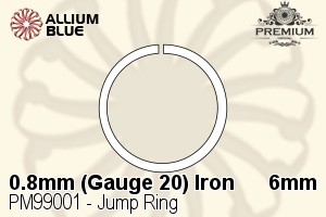 Jump Ring (PM99001) ⌀6mm - 0.8mm (Gauge 20) Iron