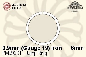 PREMIUM CRYSTAL Jump Ring 6mm Black Zinc Plated