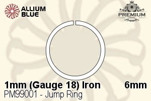 Jump Ring (PM99001) ⌀6mm - 1mm (Gauge 18) Iron