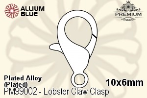 PREMIUM CRYSTAL Lobster Claw Clasp 10x6mm Black Zinc Plated