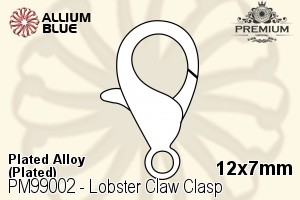 Lobster Claw Clasp (PM99002) 12x7mm - Plated Alloy