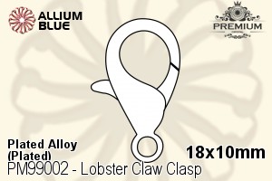 PREMIUM CRYSTAL Lobster Claw Clasp 18x10mm Gun Metal Plated