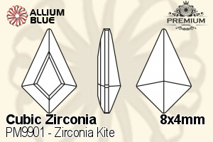 PREMIUM CRYSTAL Zirconia Kite 8x4mm Zirconia White
