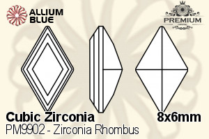 PREMIUM Zirconia Rhombus (PM9902) 8x6mm - Cubic Zirconia