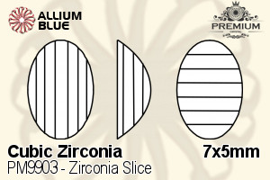 PREMIUM CRYSTAL Zirconia Slice 7x5mm Zirconia White