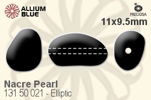 Preciosa Elliptic Crystal Nacre Pearl (131 50 021) 11x9.5mm - Nacre Pearl