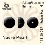 Preciosa プレシオサ ボタン Half-Hole Crystal Nacre パール (131 80 012) 8mm - Nacre パール