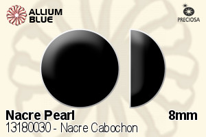 Preciosa Nacre Cabochon Crystal Nacre Pearl (131 80 030) 8mm - Nacre Pearl
