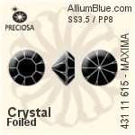 Preciosa プレシオサ MC マシーンカットチャトン OPTIMA (431 11 111) SS5.5 / PP12 - カラー（コーティング） 裏面ゴールドフォイル