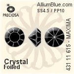Preciosa MC Chaton OPTIMA (431 11 111) SS5.5 / PP12 - Clear Crystal With Golden Foiling