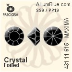 Preciosa プレシオサ MC マシーンカットチャトン OPTIMA (431 11 111) SS4.5 / PP10 - カラー 裏面ゴールドフォイル