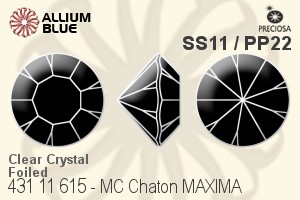 Preciosa MC Chaton MAXIMA (431 11 615) SS11 / PP22 - Clear Crystal With Dura™ Foiling