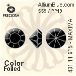 Preciosa プレシオサ MC マシーンカットチャトン OPTIMA (431 11 111) SS9 / PP19 - カラー 裏面ゴールドフォイル