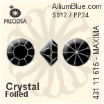 Preciosa MC Chaton Rose VIVA12 Flat-Back Hot-Fix Stone (438 11 612) SS16 - Clear Crystal