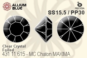 Preciosa MC Chaton MAXIMA (431 11 615) SS15.5 / PP30 - Clear Crystal With Dura™ Foiling