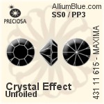 Preciosa MC Chaton MAXIMA (431 11 615) SS0 / PP3 - Crystal Effect Unfoiled