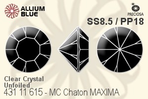 Preciosa MC Chaton MAXIMA (431 11 615) SS8.5 / PP18 - Clear Crystal Unfoiled