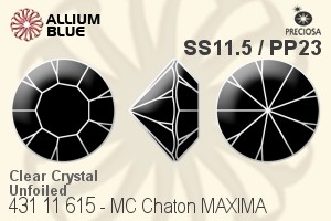 Preciosa MC Chaton MAXIMA (431 11 615) SS11.5 / PP23 - Clear Crystal Unfoiled