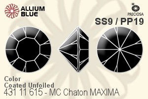 Preciosa MC Chaton MAXIMA (431 11 615) SS9 / PP19 - Color (Coated) Unfoiled