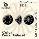 Preciosa MC Chaton MAXIMA (431 11 615) SS34 - Color (Coated) Unfoiled