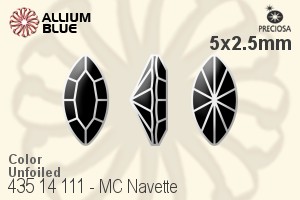 Preciosa MC Navette Fancy Stone (435 14 111) 5x2.5mm - Color Unfoiled