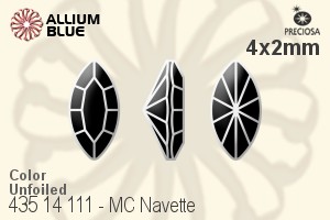 Preciosa MC Navette Fancy Stone (435 14 111) 4x2mm - Color Unfoiled