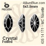 寶仕奧莎 機切馬眼形 花式石 (435 14 111) 5x2.5mm - 顏色（塗層） 無水銀底