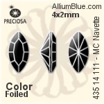 寶仕奧莎 機切馬眼形 花式石 (435 14 111) 4x2mm - 顏色 DURA™耐用金屬箔底