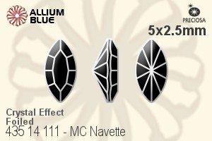 PRECIOSA Navette MAXIMA 5x2.5 crystal DF Hon