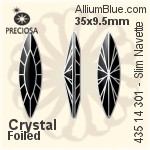 Preciosa MC Slim Navette Fancy Stone (435 14 301) 15x4mm - Color With Dura™ Foiling