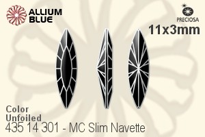 Preciosa MC Slim Navette Fancy Stone (435 14 301) 11x3mm - Color Unfoiled