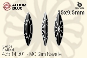 Preciosa MC Slim Navette Fancy Stone (435 14 301) 35x9.5mm - Color With Dura™ Foiling