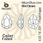 寶仕奧莎 機切Pearshape 301 花式石 (435 16 301) 18x13mm - 顏色 DURA™耐用金屬箔底