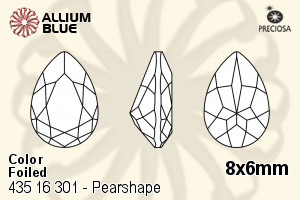 Preciosa MC Pearshape 301 Fancy Stone (435 16 301) 8x6mm - Color With Dura™ Foiling
