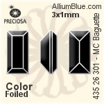 Preciosa MC Baguette MAXIMA Fancy Stone (435 26 301) 3x1mm - Color With Dura™ Foiling