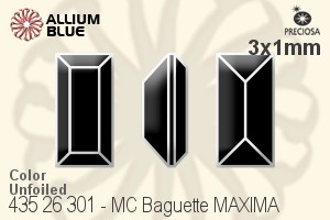 Preciosa MC Baguette MAXIMA Fancy Stone (435 26 301) 3x1mm - Color Unfoiled