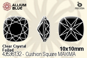 Preciosa Cushion Square MAXIMA Fancy Stone (435 36 132) 10x10mm - Clear Crystal With Dura™ Foiling