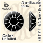 Preciosa MC Chaton Rose VIVA12 Flat-Back Stone (438 11 612) SS34 - Color Unfoiled