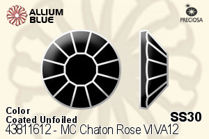 Preciosa MC Chaton Rose VIVA12 Flat-Back Stone (438 11 612) SS30 - Color (Coated) Unfoiled