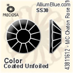 Preciosa MC Chaton Rose VIVA12 Flat-Back Stone (438 11 612) SS34 - Colour (Coated) With Silver Foiling